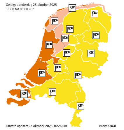 🔴 CODE GEEL VOOR NOORD-BRABANT DOOR STORM BENJAMIN