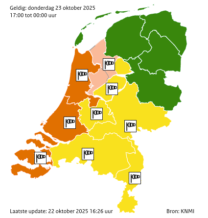 🔴 CODE GEEL VOOR NOORD-BRABANT DOOR STORM BENJAMIN