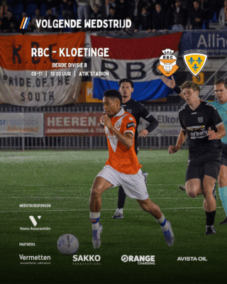 π β½ RBC β KLOETINGE IN KNVB BEKER: AFTRAP ZATERDAG 18:00 UUR