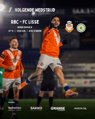 LAATSTE THUISWEDSTRIJD VOOR WINTERSTOP: RBC ONTVANGT FC LISSE